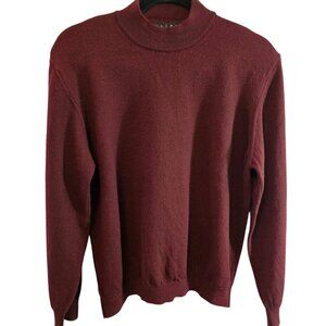 VALDA ITALIAN 100% MERINO WOOL PULLOVER SWEATER MENS SIZE LARGE BURGUNDY